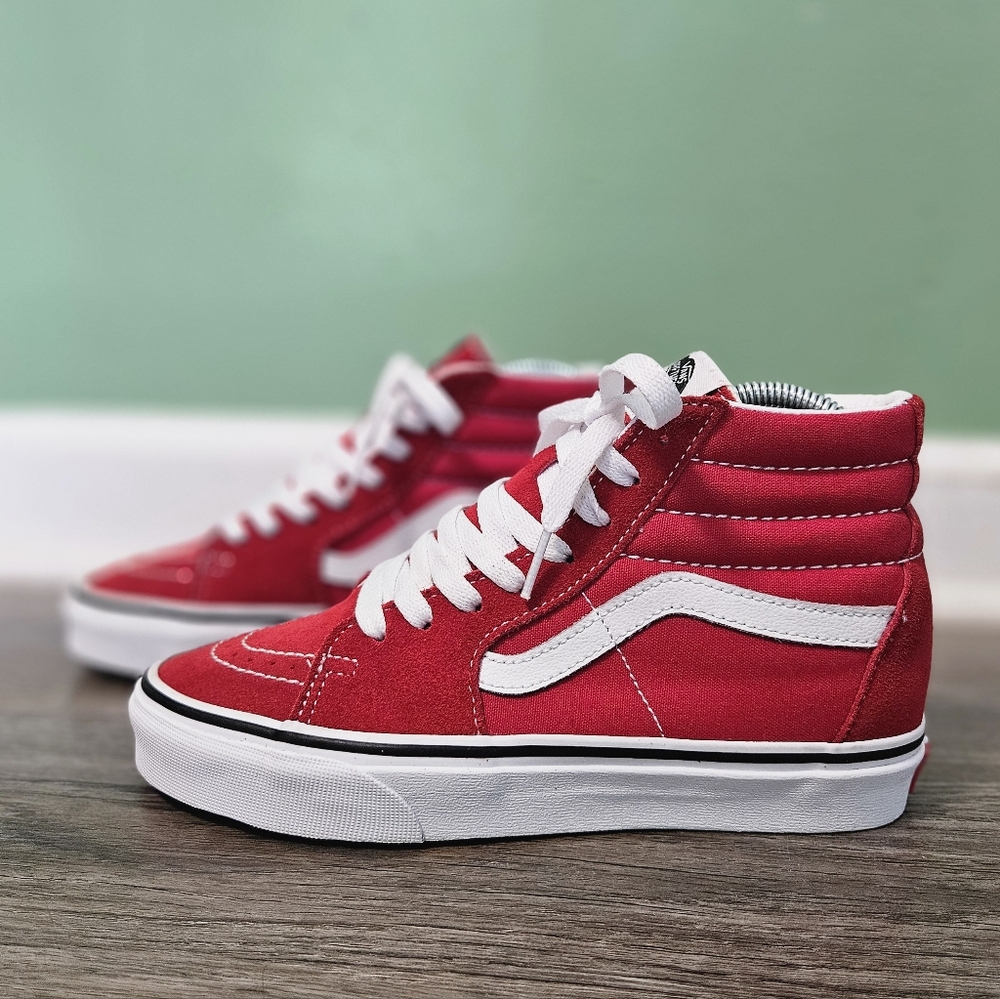 Vans Sk8 Hi‎ - Racing Red and White